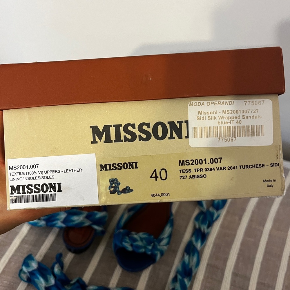 Missoni Sidi Silk Wrapped Sandals - Picture 2 of 5